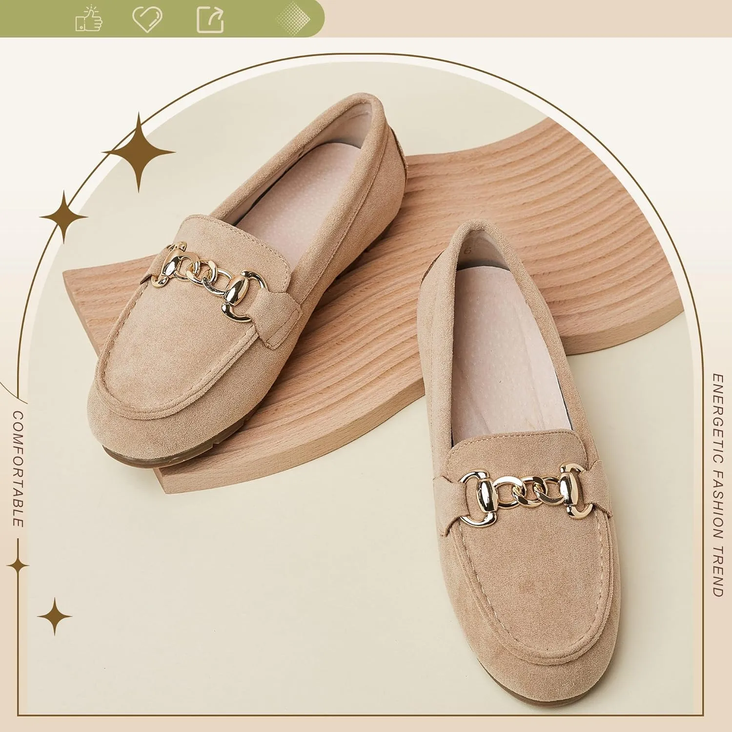ABEJOJO Women's Loafer Shoes, Comfortable Slip on Casual Flat Penny Shoes for Walking, Driving, Dressy