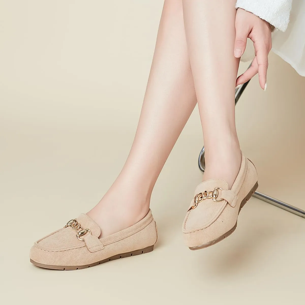 ABEJOJO Women's Loafer Shoes, Comfortable Slip on Casual Flat Penny Shoes for Walking, Driving, Dressy