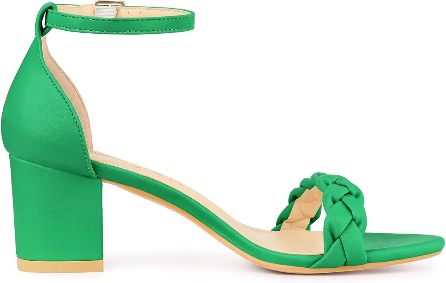 Allegra K Women's Chunky Heels Ankle Strap Braided Heel Sandals