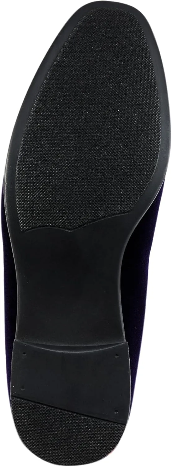 Amali Bradford - Microfiber Men's Slip-On Loafer with Gold Metal Bit - Smoking Slip On Dress Shoes for Men - Microfiber Formal Loafers for Men