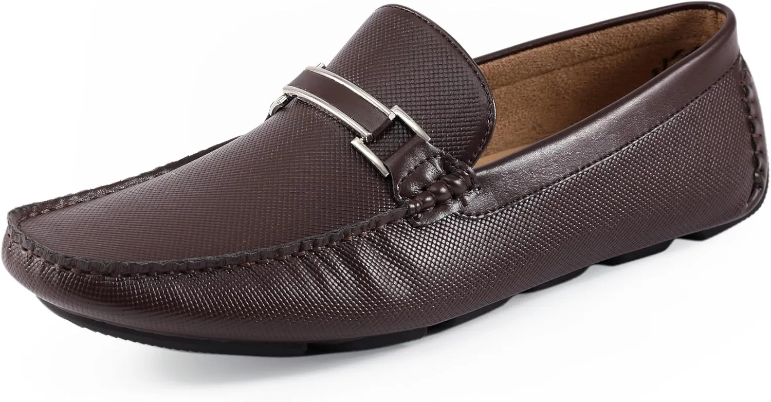 Amali Cola - Driving Moccasins for Men – Mens Slip On Loafers, Moccasins, Slip-on Dress Shoes - Driving Loafers with Matching Color Bit