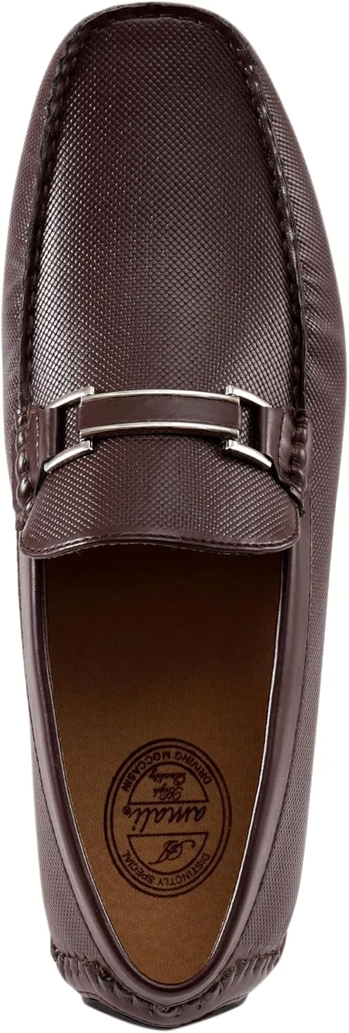 Amali Cola - Driving Moccasins for Men – Mens Slip On Loafers, Moccasins, Slip-on Dress Shoes - Driving Loafers with Matching Color Bit