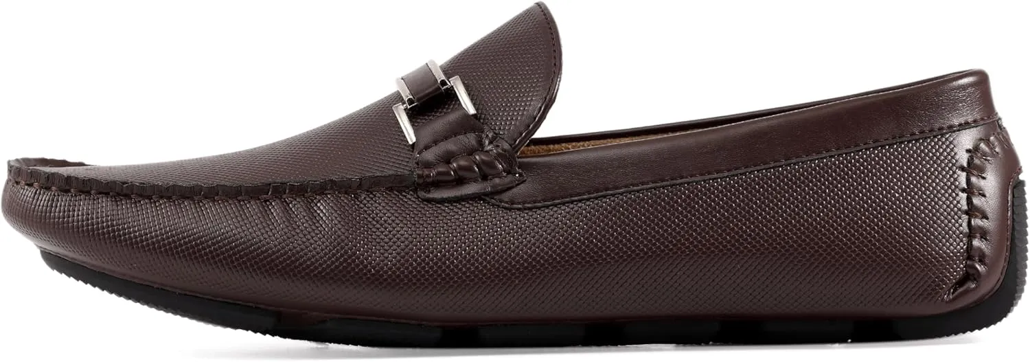 Amali Cola - Driving Moccasins for Men – Mens Slip On Loafers, Moccasins, Slip-on Dress Shoes - Driving Loafers with Matching Color Bit