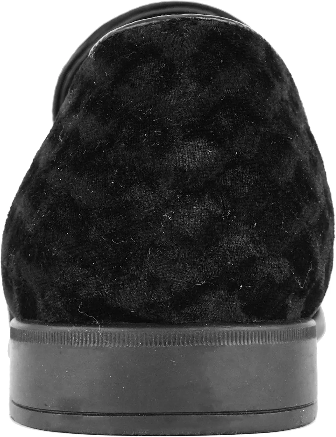 Amali Velvet Slip-On Dress Loafers for Men with Lion Head Piece, Men's Formal Smoking Tuxedo Slippers, Loafer Shoes with Metal Chain Detail