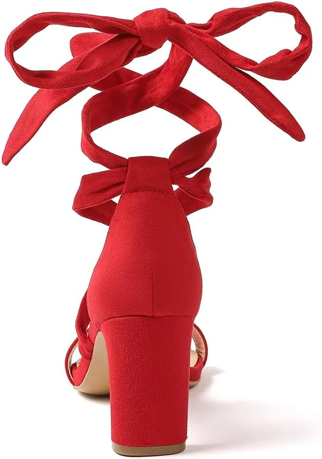 Amoji Women 3 Inch Strappy Heels Lady Heeled Sandal Strap Up Wedding Party Shoes 333