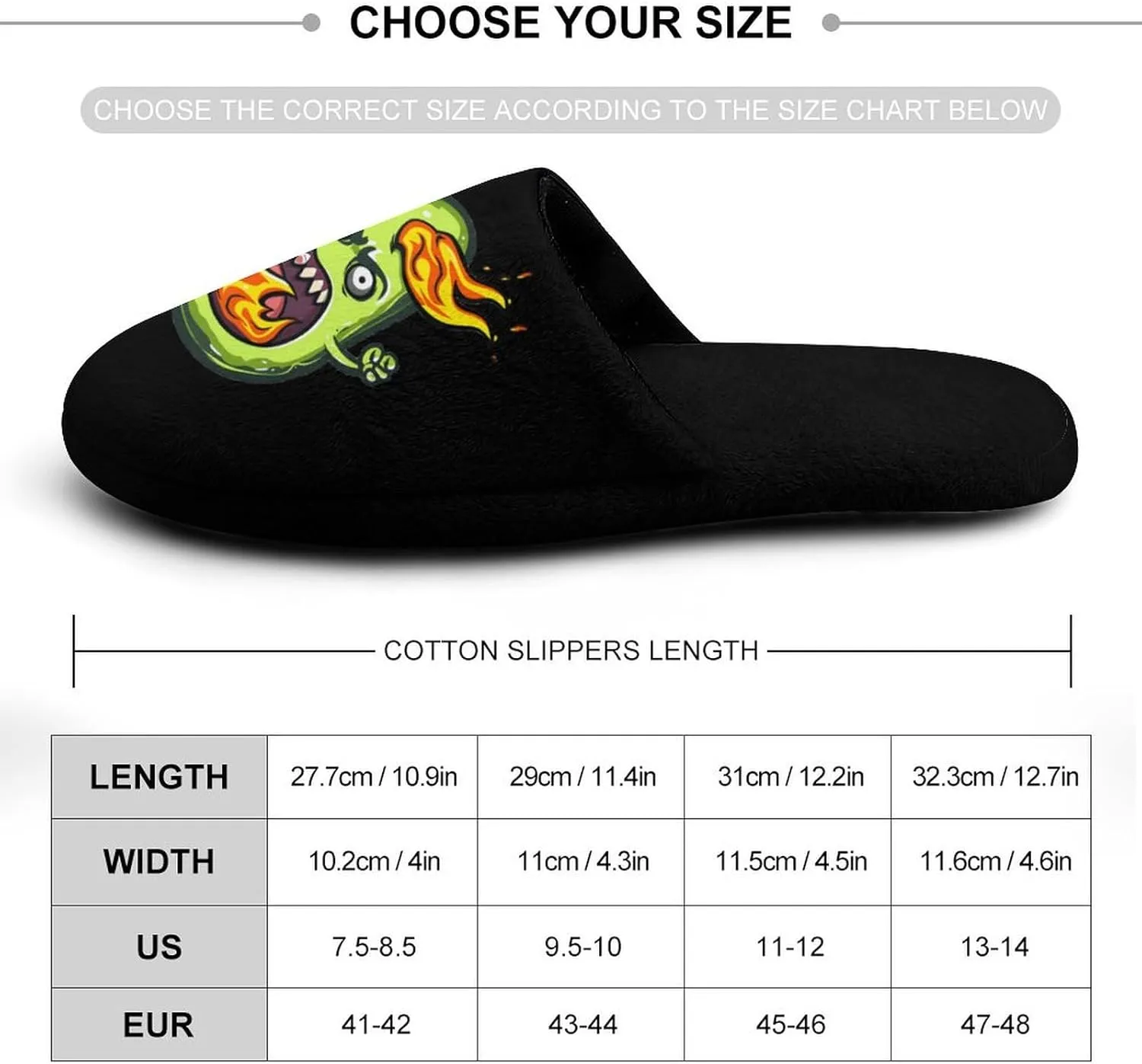 Angry Avocado With Flames Flannel Cotton Slippers Anti-Skid Indoor Outdoor Slippers Closed Toe Slip-on House Shoes
