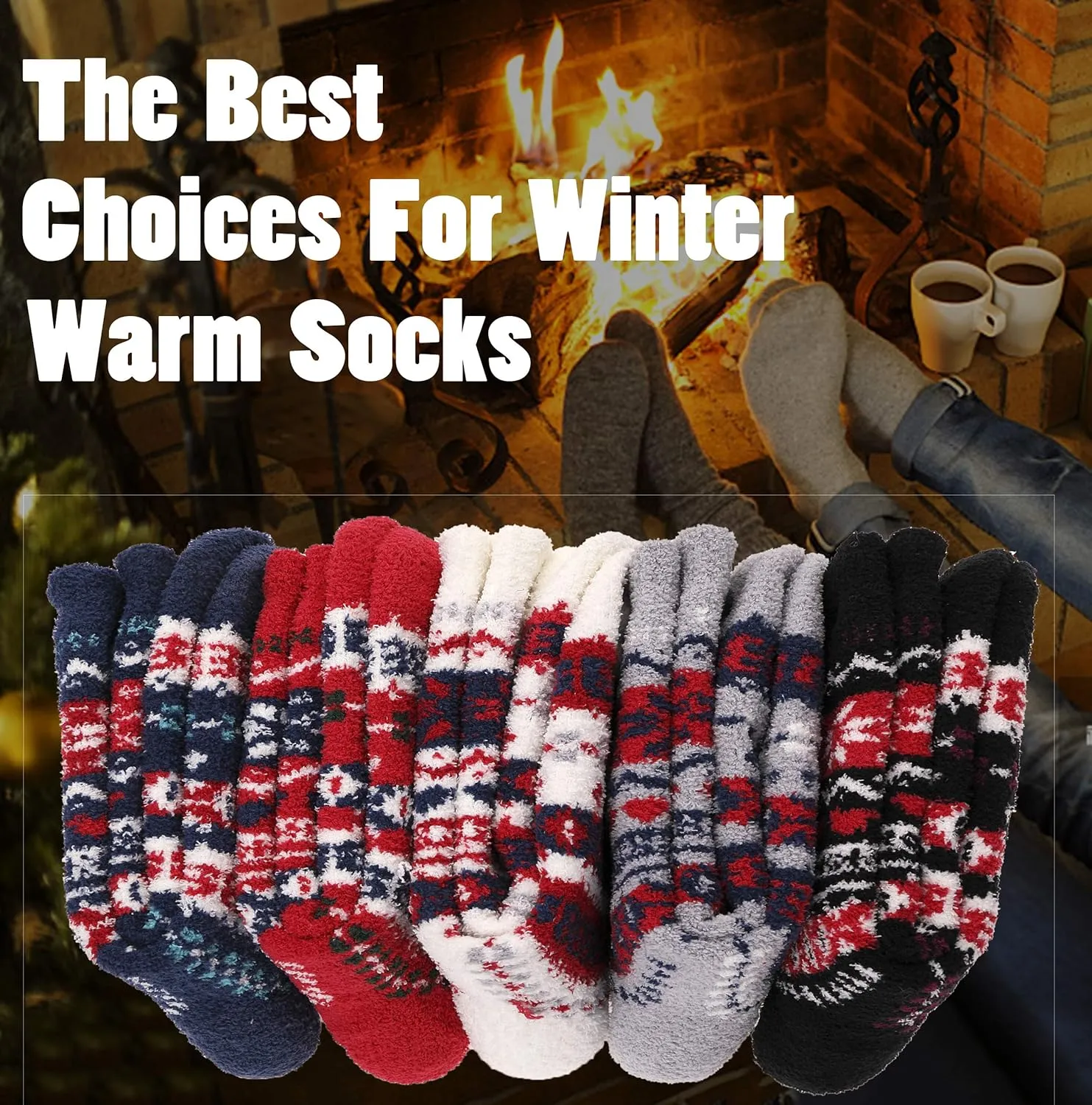 ANTSANG Womens Fuzzy Socks Slipper Winter Fluffy Cozy Cabin Warm Soft Fleece Comfy Home Socks
