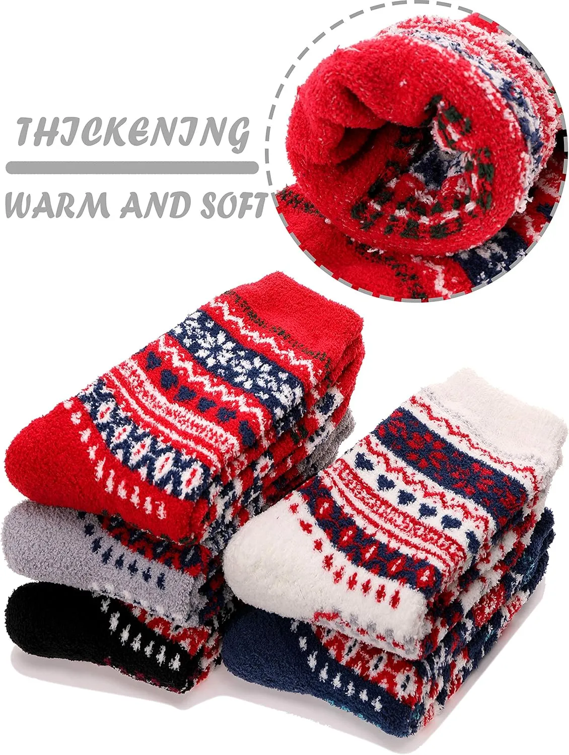 ANTSANG Womens Fuzzy Socks Slipper Winter Fluffy Cozy Cabin Warm Soft Fleece Comfy Home Socks