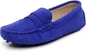 ANUFER Women's Classic Suede Penny Loafers Comfort Handmade Slipper Moccasins
