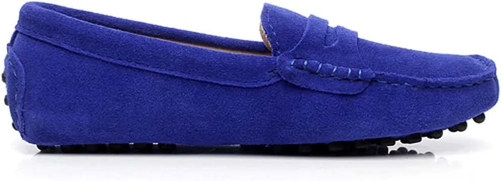 ANUFER Women's Classic Suede Penny Loafers Comfort Handmade Slipper Moccasins