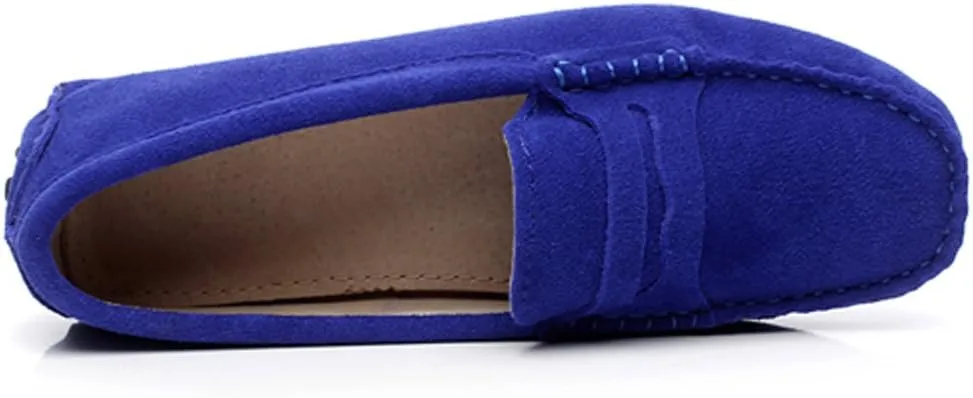 ANUFER Women's Classic Suede Penny Loafers Comfort Handmade Slipper Moccasins