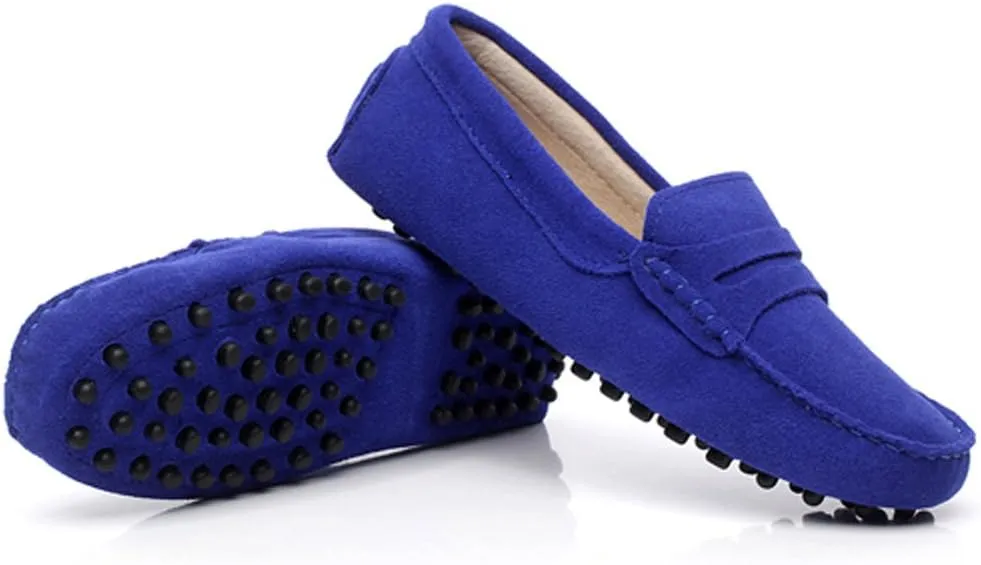 ANUFER Women's Classic Suede Penny Loafers Comfort Handmade Slipper Moccasins