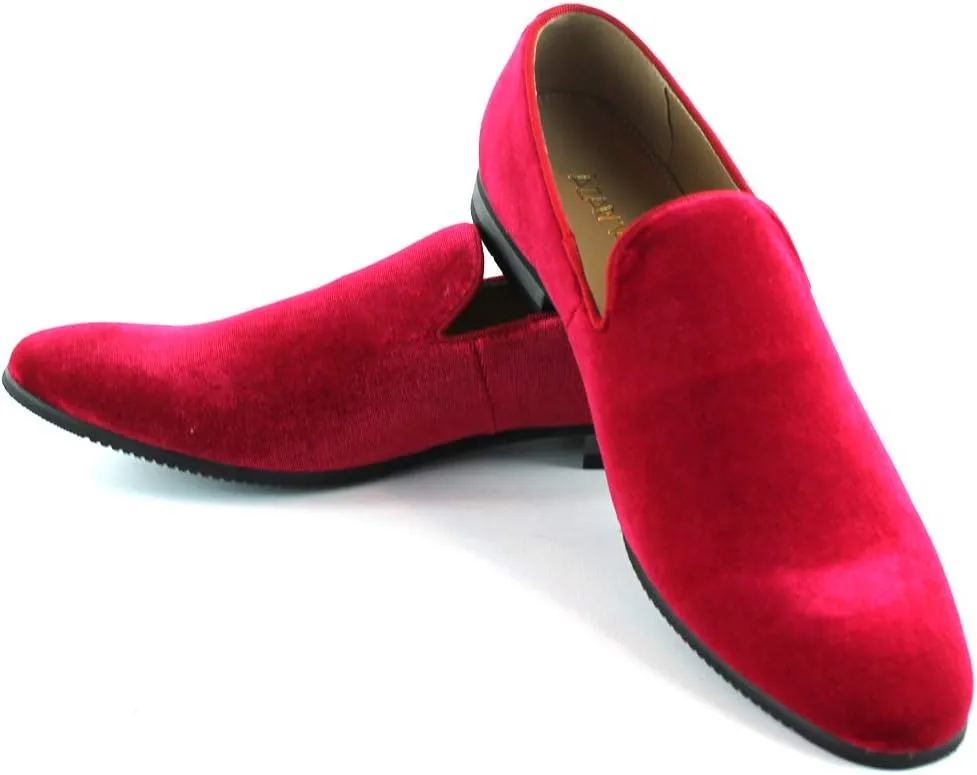 AZAR MAN Men's Velvet Slip On Loafer Dress Shoes Tudors