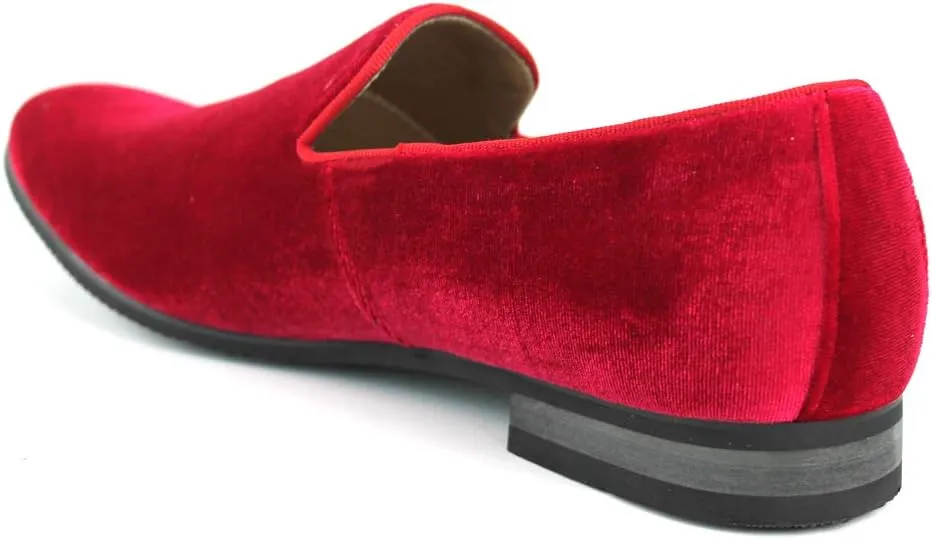 AZAR MAN Men's Velvet Slip On Loafer Dress Shoes Tudors