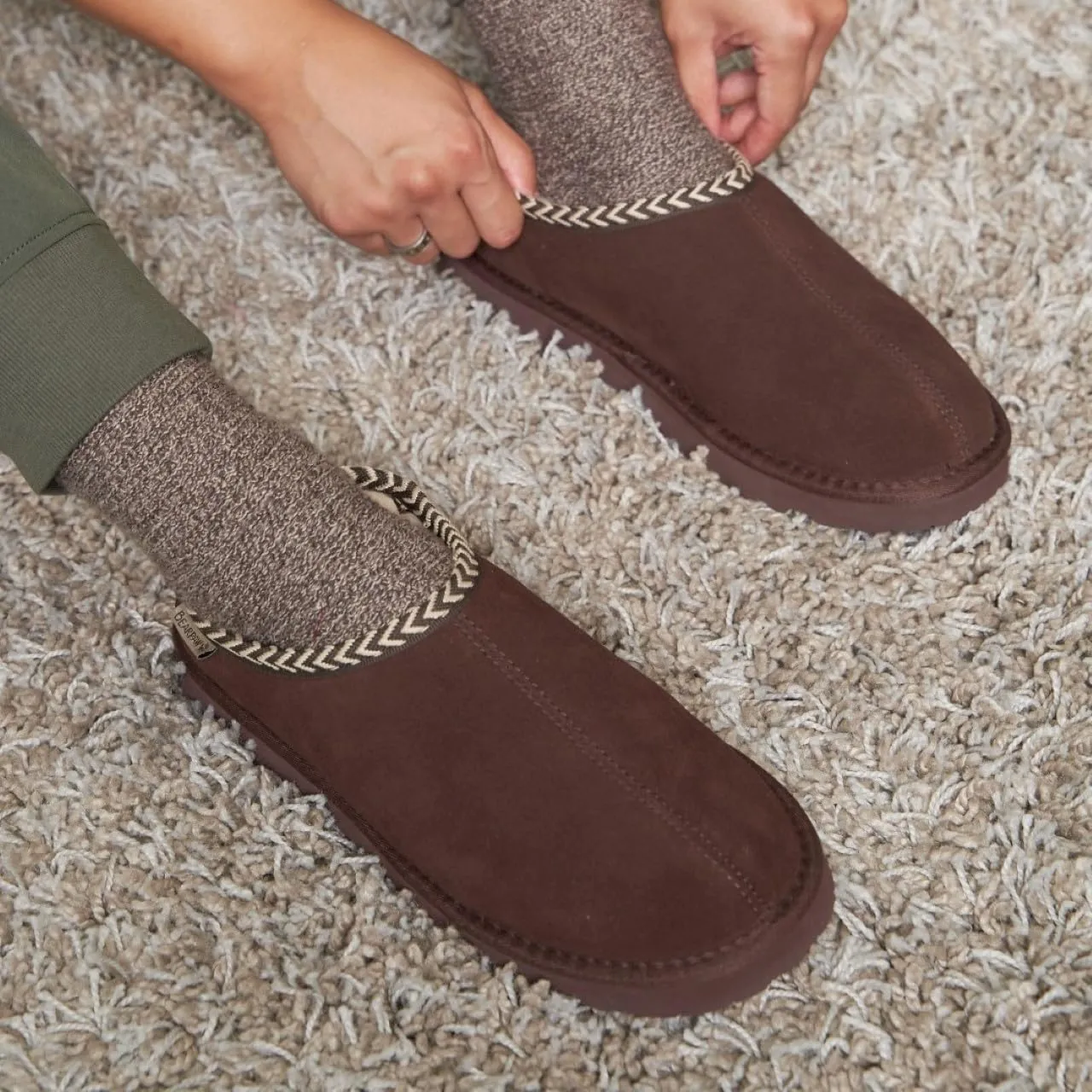 BEARPAW Men's Beau Slipper | Men's Slipper | Men's Shoe | Comfortable & Lightweight | Multiple Colors & Sizes
