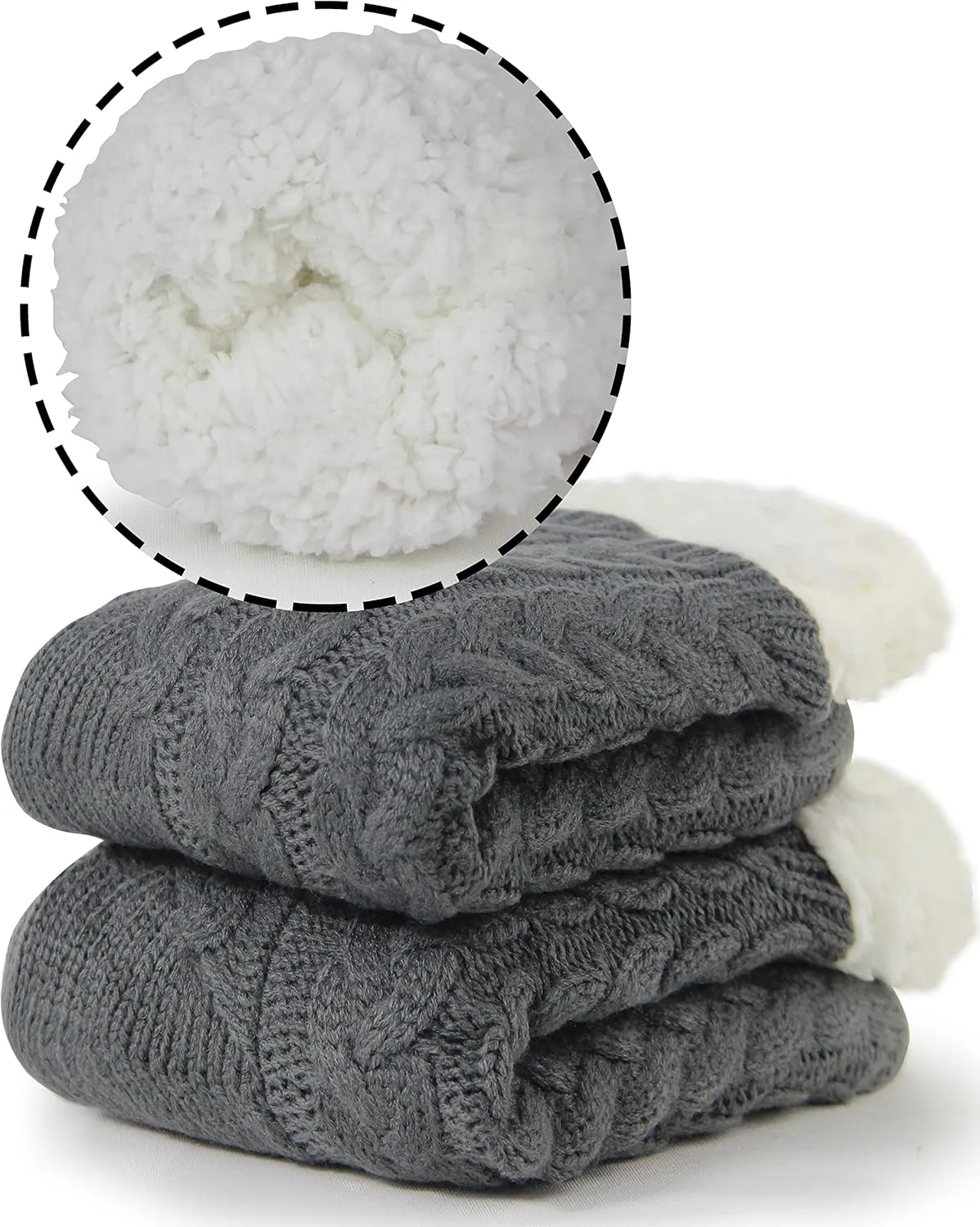 BenSorts Women Winter Thick Slipper Socks with Grippers Non Slip Warm Fuzzy Socks Christmas Gifts