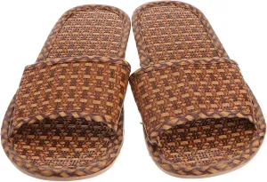 BESTYASH Comfortable Flat Bottom Sandals Rattan Woven Home Slippers for Summer and Indoor Use