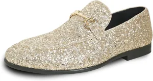 bravo! Men Dress Shoe Prom Slip-on Loafer Lace-up Oxford Cap Toe Metallic Glitter for Wedding Prom Black Blue Green Gold Pink Pewter Purple Silver Red