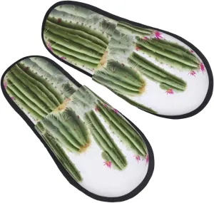 Cactus Women's Fuzzy Slippers Slip-on Slipper Soft Comfy Bedroom Slippers Non-slip House Shoes