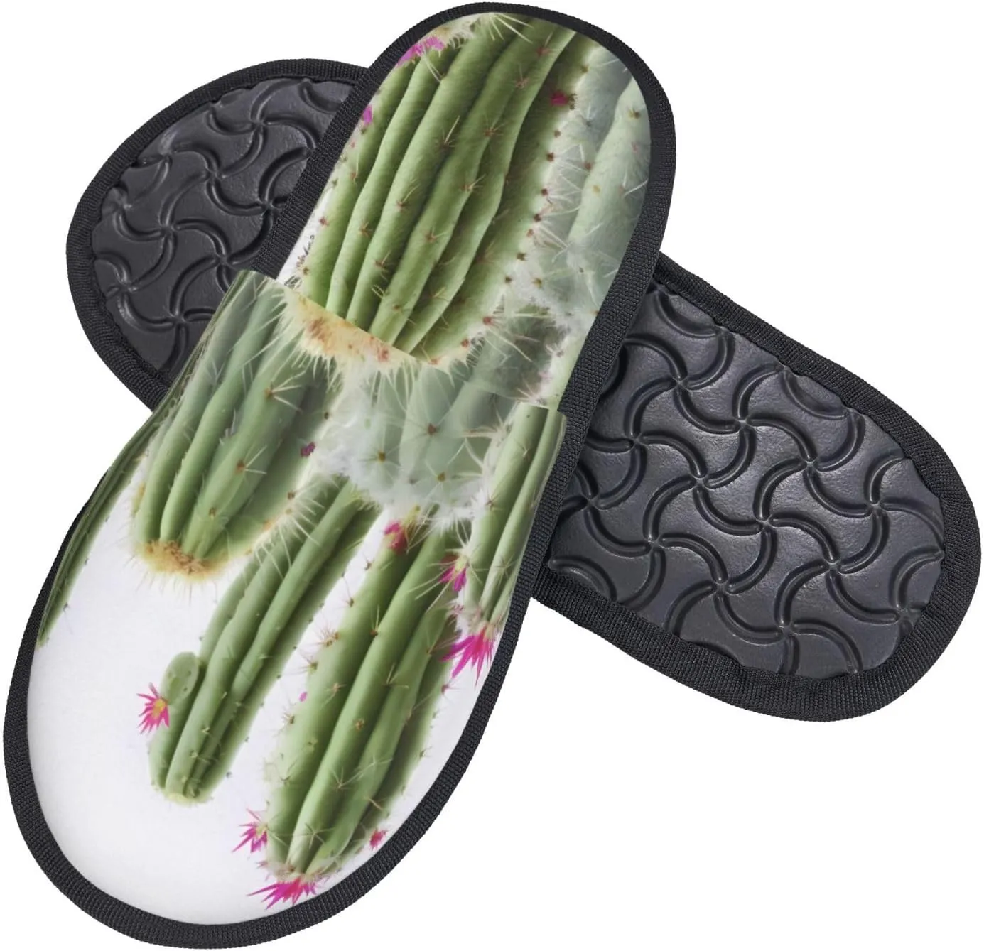 Cactus Women's Fuzzy Slippers Slip-on Slipper Soft Comfy Bedroom Slippers Non-slip House Shoes