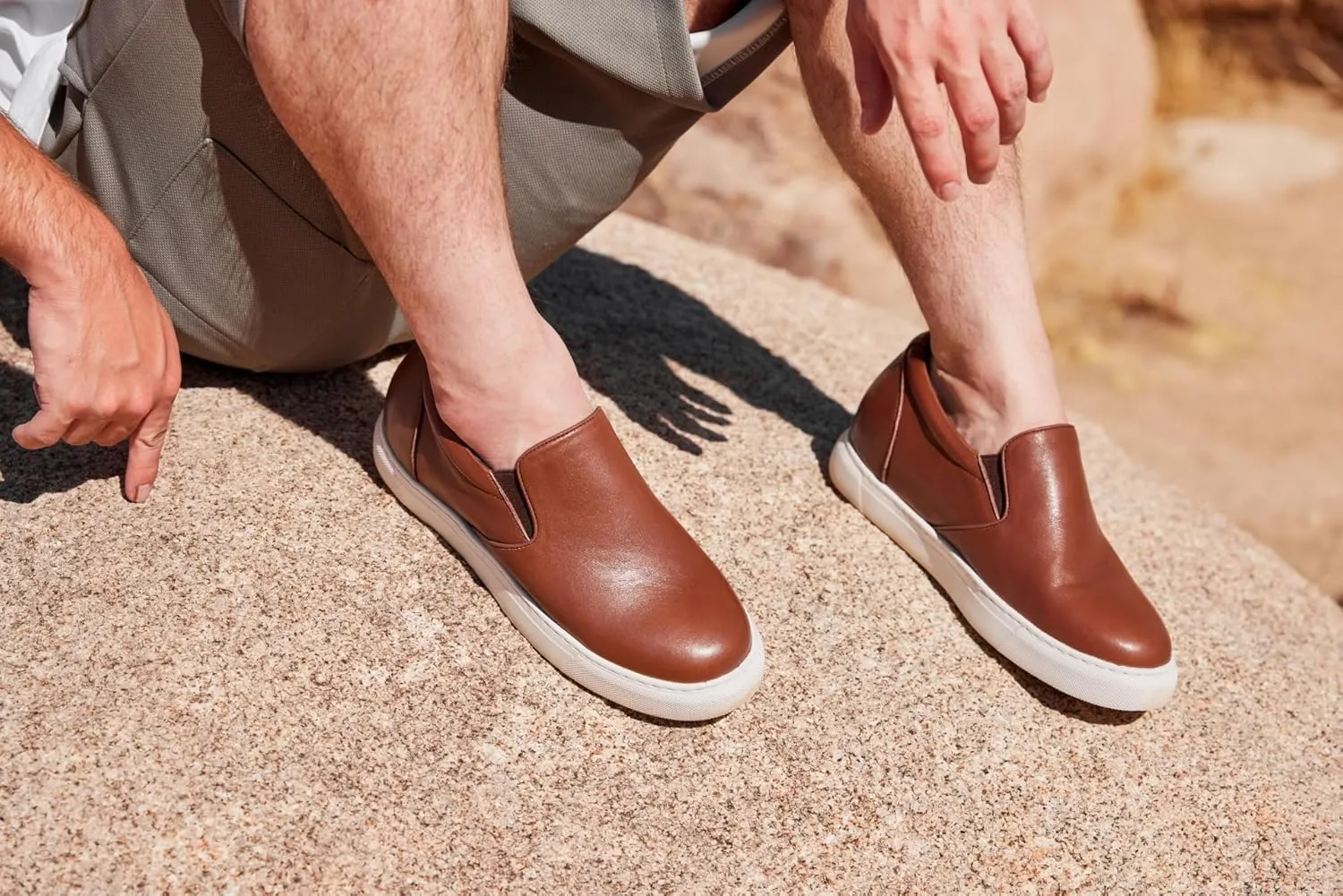 CALTO Men's Invisible Height Increasing Elevator Shoes - Coffee Brown Nappa Leather Slip-on Lightweight Casual Loafers - 2.6 Inches Taller - T1023- Size 9 D(M) US
