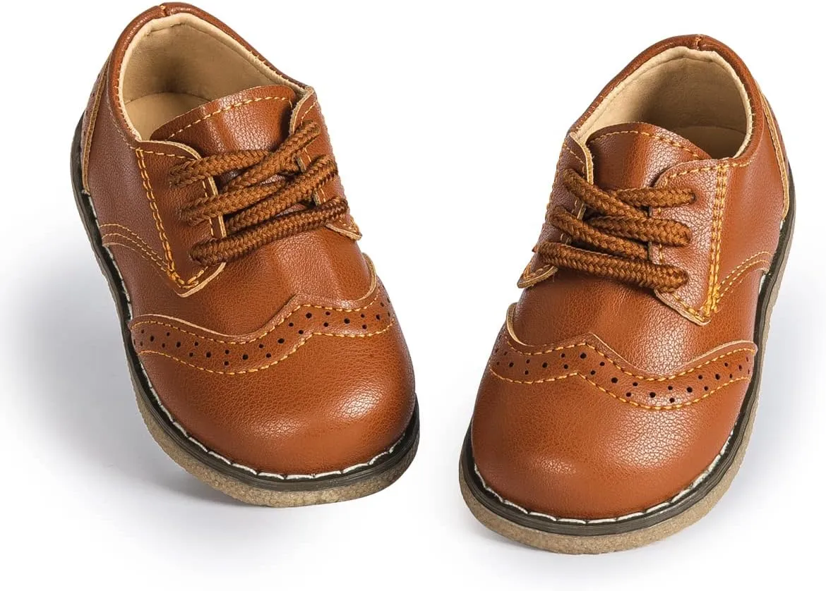 Casazoe Boys Girls Oxford Wedding Dress Shoes Classic School Uniform Flats Formal Casual Loafer for Toddler Little Kid