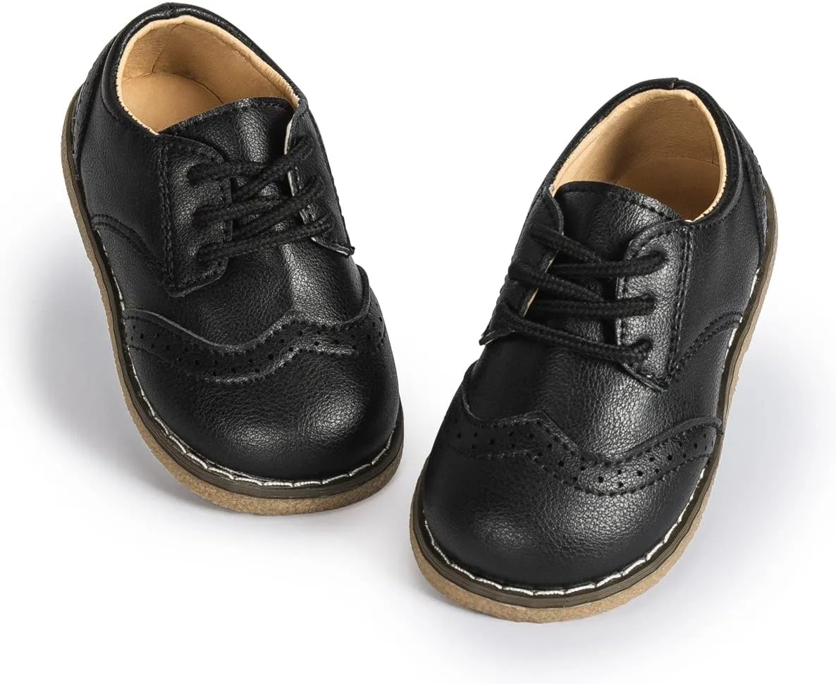 Casazoe Boys Girls Oxford Wedding Dress Shoes Classic School Uniform Flats Formal Casual Loafer for Toddler Little Kid