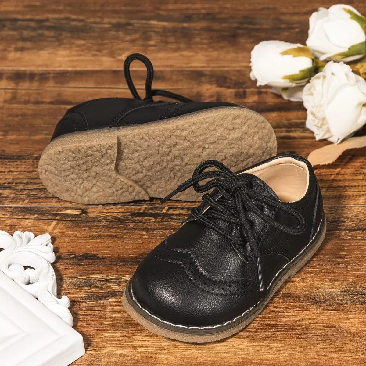 Casazoe Boys Girls Oxford Wedding Dress Shoes Classic School Uniform Flats Formal Casual Loafer for Toddler Little Kid