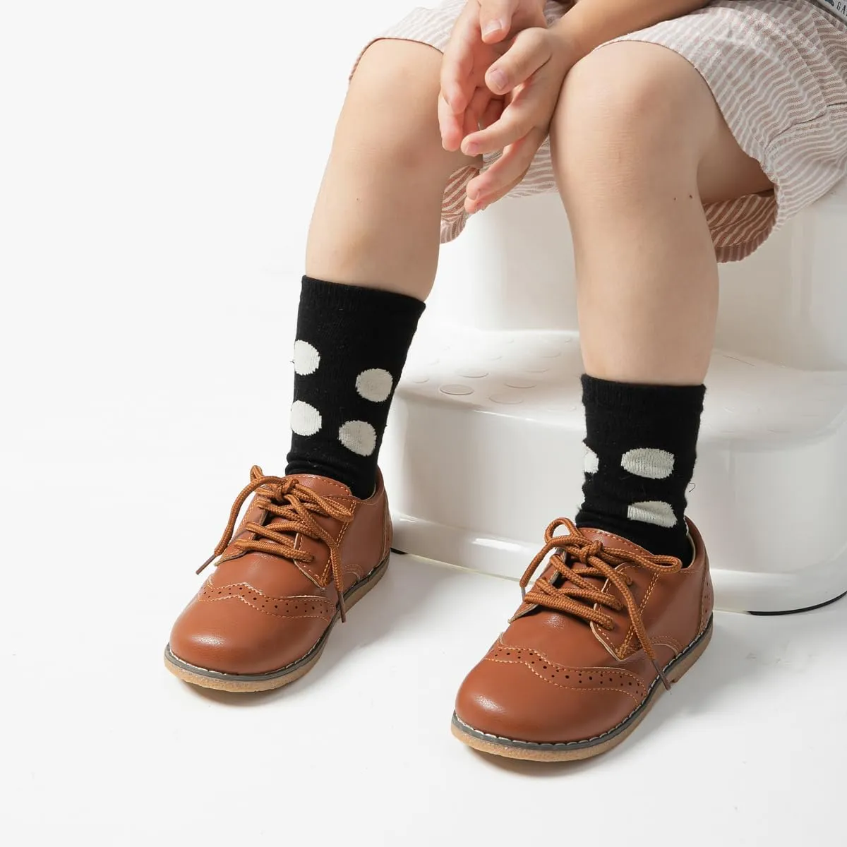 Casazoe Boys Girls Oxford Wedding Dress Shoes Classic School Uniform Flats Formal Casual Loafer for Toddler Little Kid