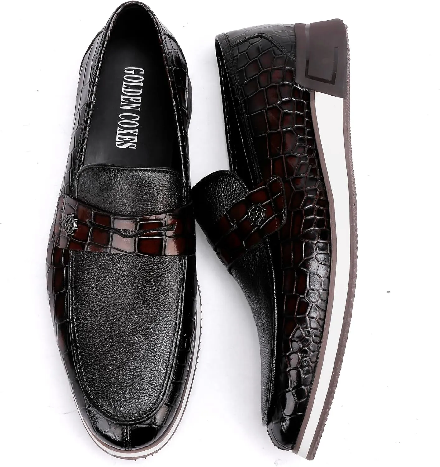 Casual Men's Dress Sneakers Shoes, Fashion Business Loafer Classic Leather Dress Shoes for Mens
