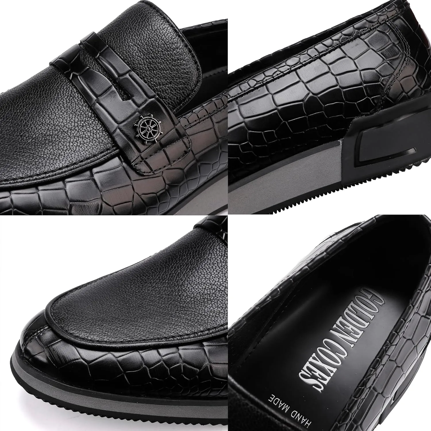 Casual Men's Dress Sneakers Shoes, Fashion Business Loafer Classic Leather Dress Shoes for Mens
