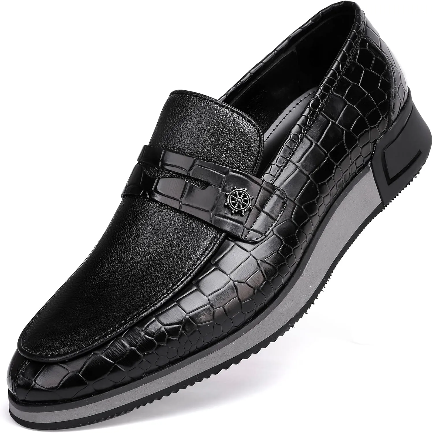 Casual Men's Dress Sneakers Shoes, Fashion Business Loafer Classic Leather Dress Shoes for Mens