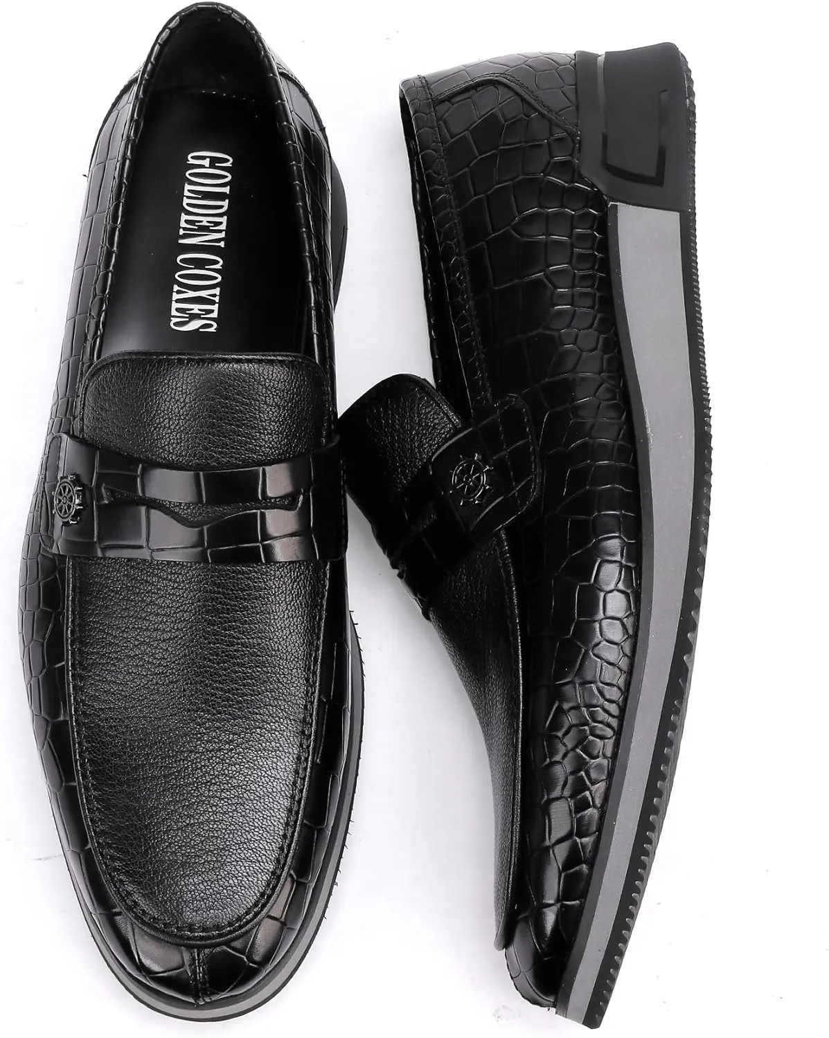 Casual Men's Dress Sneakers Shoes, Fashion Business Loafer Classic Leather Dress Shoes for Mens