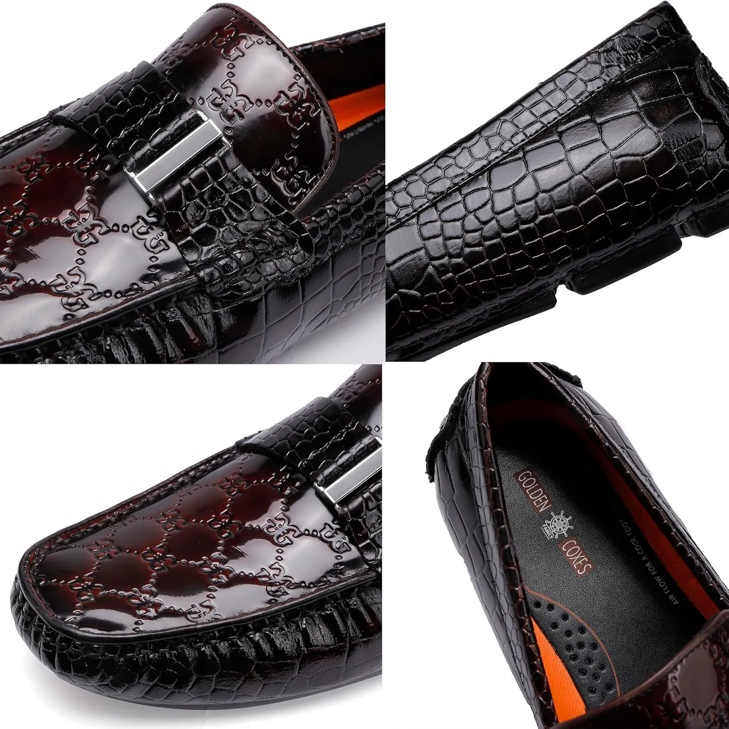 Casual Men's Leather Driving Loafer Casual Metal Buckle Business Penny Loafer Shoes Party Wedding Driving Moccasin