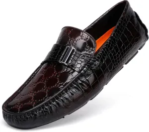 Casual Men's Leather Driving Loafer Casual Metal Buckle Business Penny Loafer Shoes Party Wedding Driving Moccasin