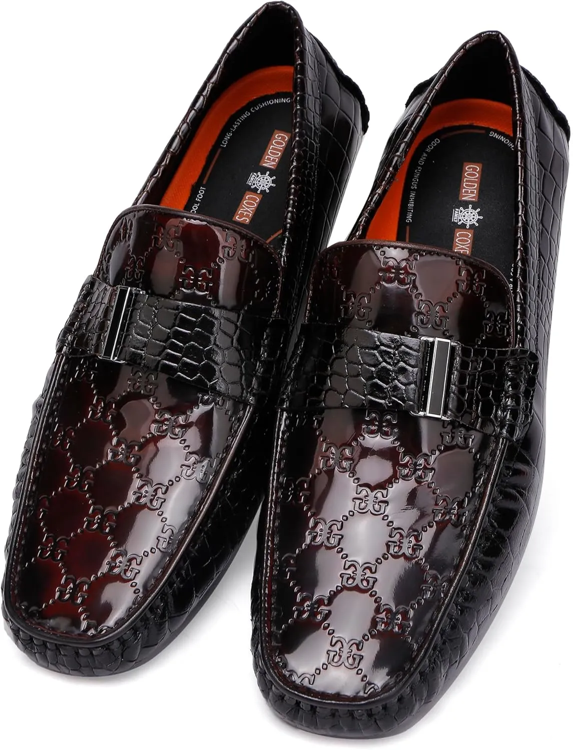 Casual Men's Leather Driving Loafer Casual Metal Buckle Business Penny Loafer Shoes Party Wedding Driving Moccasin