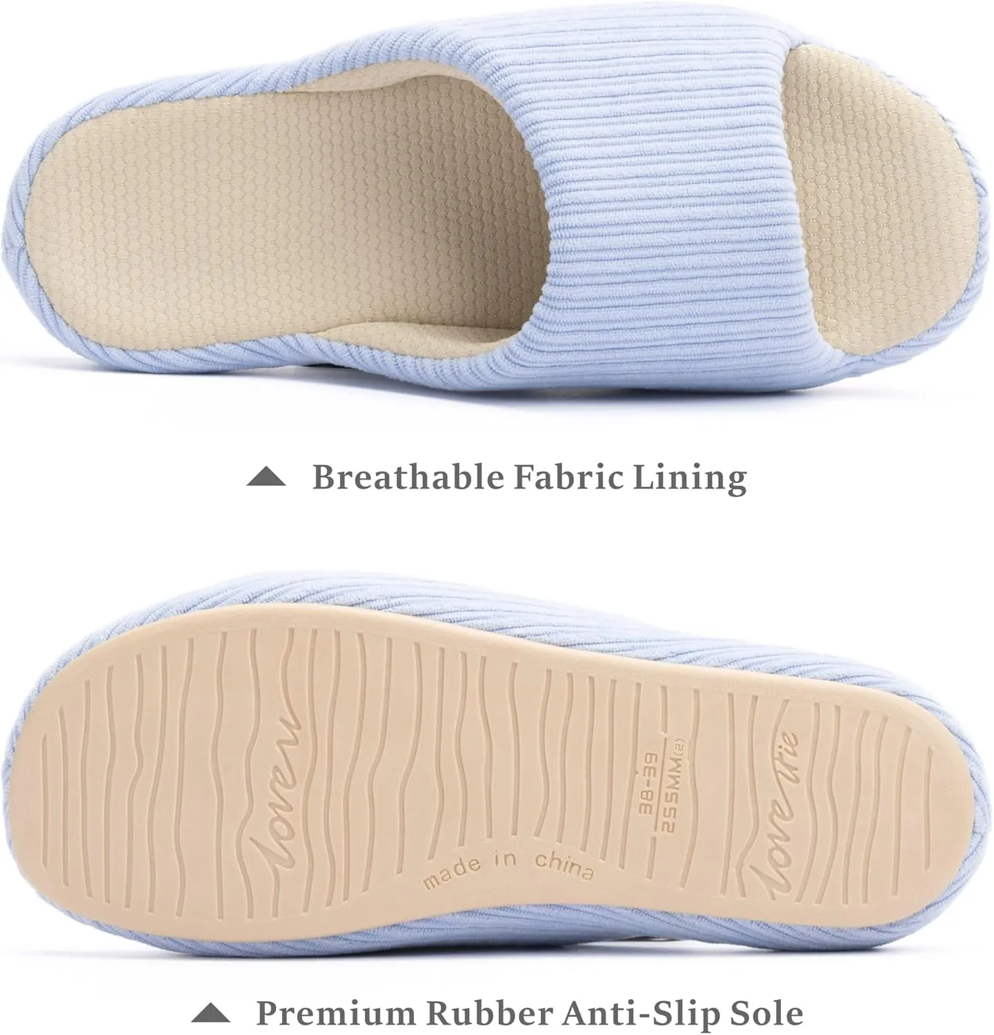 Chantomoo Womens Slipper Memory Foam Slippers Comfy House Slippers Rubber Sole Bedroom Cozy Indoor Outdoor Home Slipper Slides
