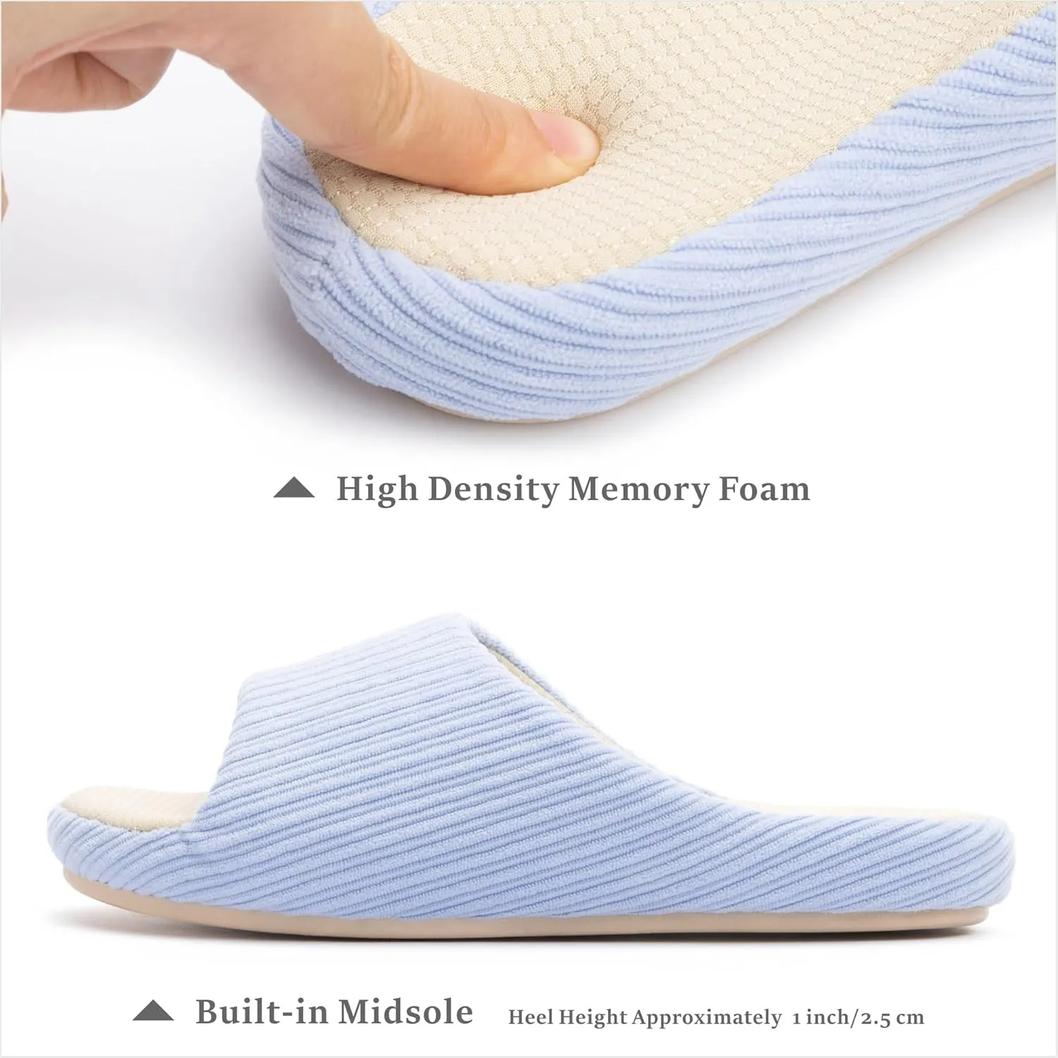 Chantomoo Womens Slipper Memory Foam Slippers Comfy House Slippers Rubber Sole Bedroom Cozy Indoor Outdoor Home Slipper Slides