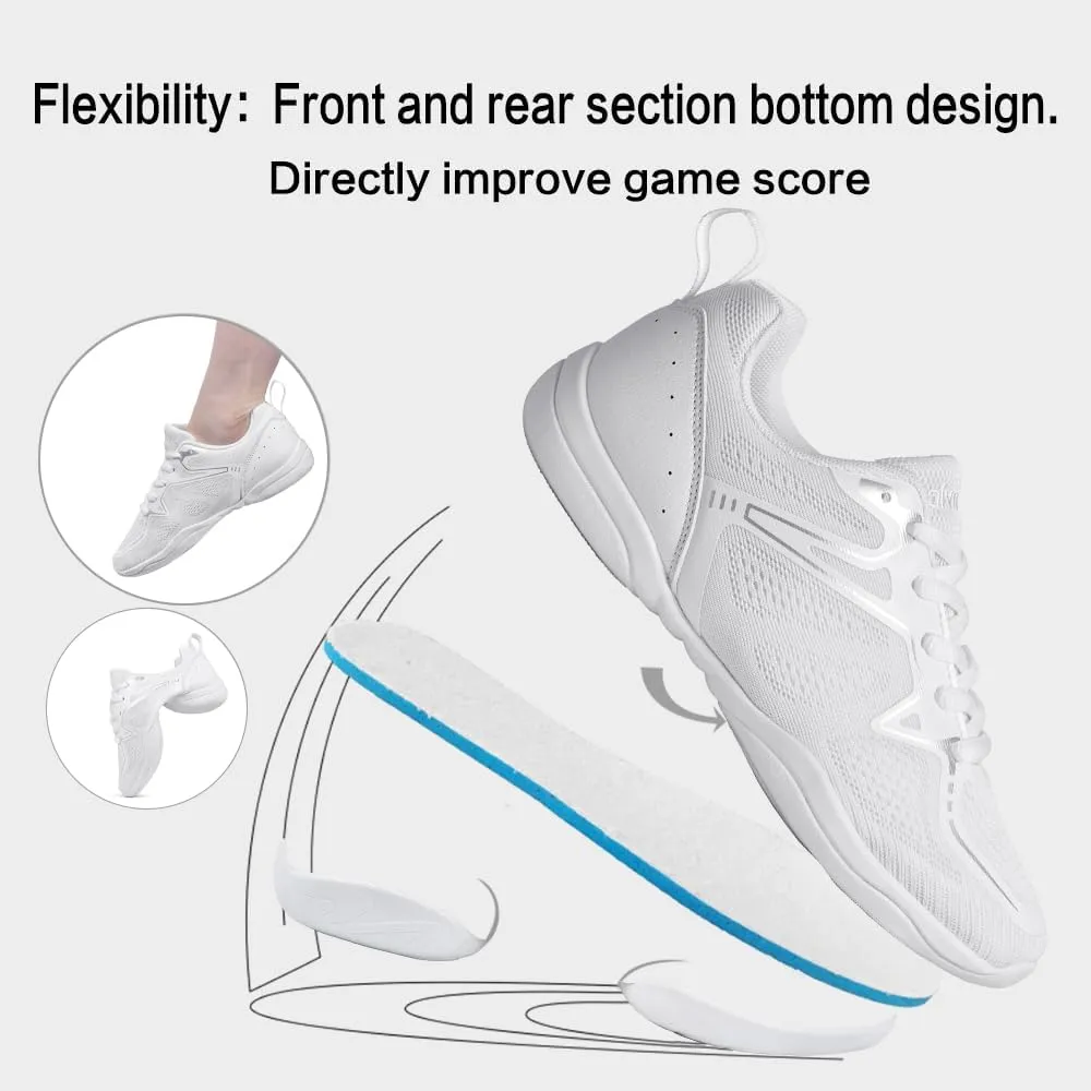 Cheer Shoes for Youth Girls White Cheerleading Athletic Dance Shoes Tennis Sneakers for Competition Sport Training