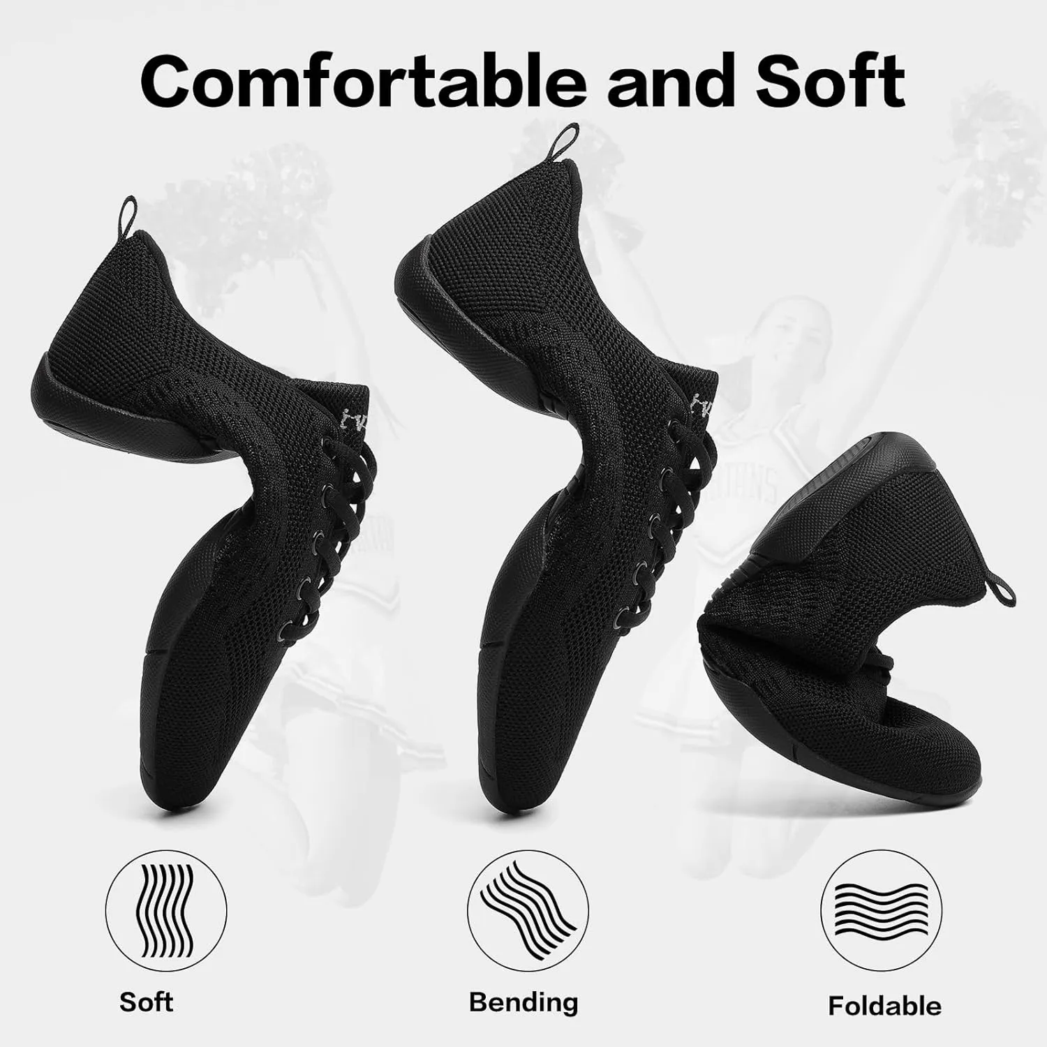 Cheer Shoes for Youth Girls White Cheerleading Athletic Dance Shoes Tennis Sneakers for Competition Sport Training