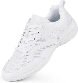 Cheer Shoes for Youth Girls White Cheerleading Athletic Dance Shoes Tennis Sneakers for Competition Sport Training
