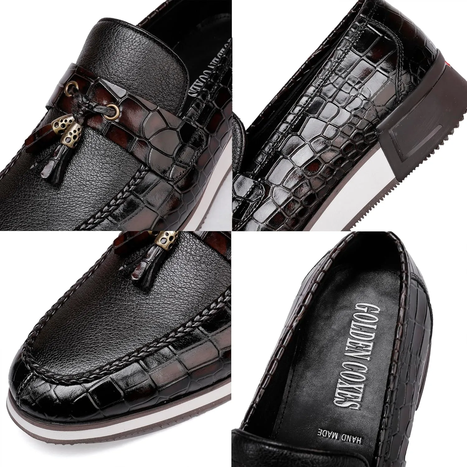 Classic Men's Tassel Dress Sneakers Shoes Fashion Business Loafer Leather Casual Sneakers for Mens