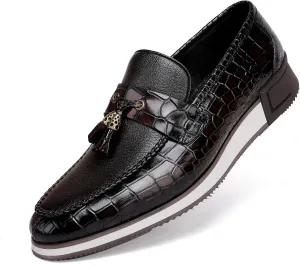 Classic Men's Tassel Dress Sneakers Shoes Fashion Business Loafer Leather Casual Sneakers for Mens
