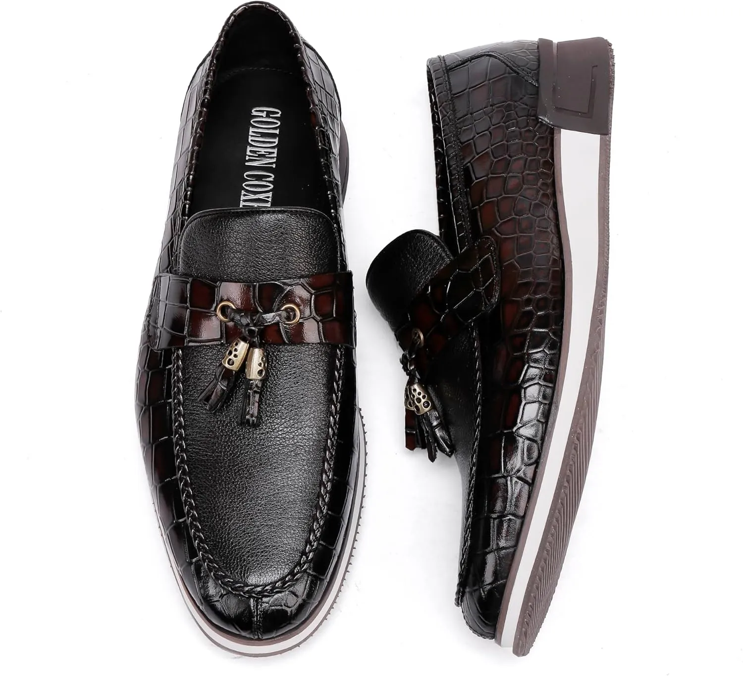 Classic Men's Tassel Dress Sneakers Shoes Fashion Business Loafer Leather Casual Sneakers for Mens