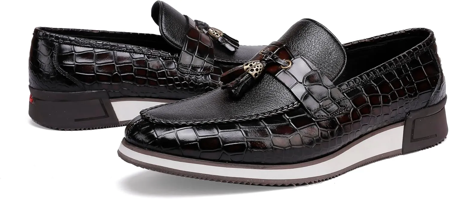 Classic Men's Tassel Dress Sneakers Shoes Fashion Business Loafer Leather Casual Sneakers for Mens