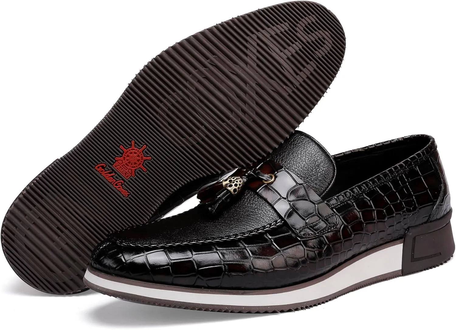 Classic Men's Tassel Dress Sneakers Shoes Fashion Business Loafer Leather Casual Sneakers for Mens