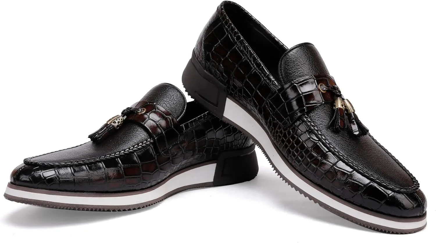 Classic Men's Tassel Dress Sneakers Shoes Fashion Business Loafer Leather Casual Sneakers for Mens