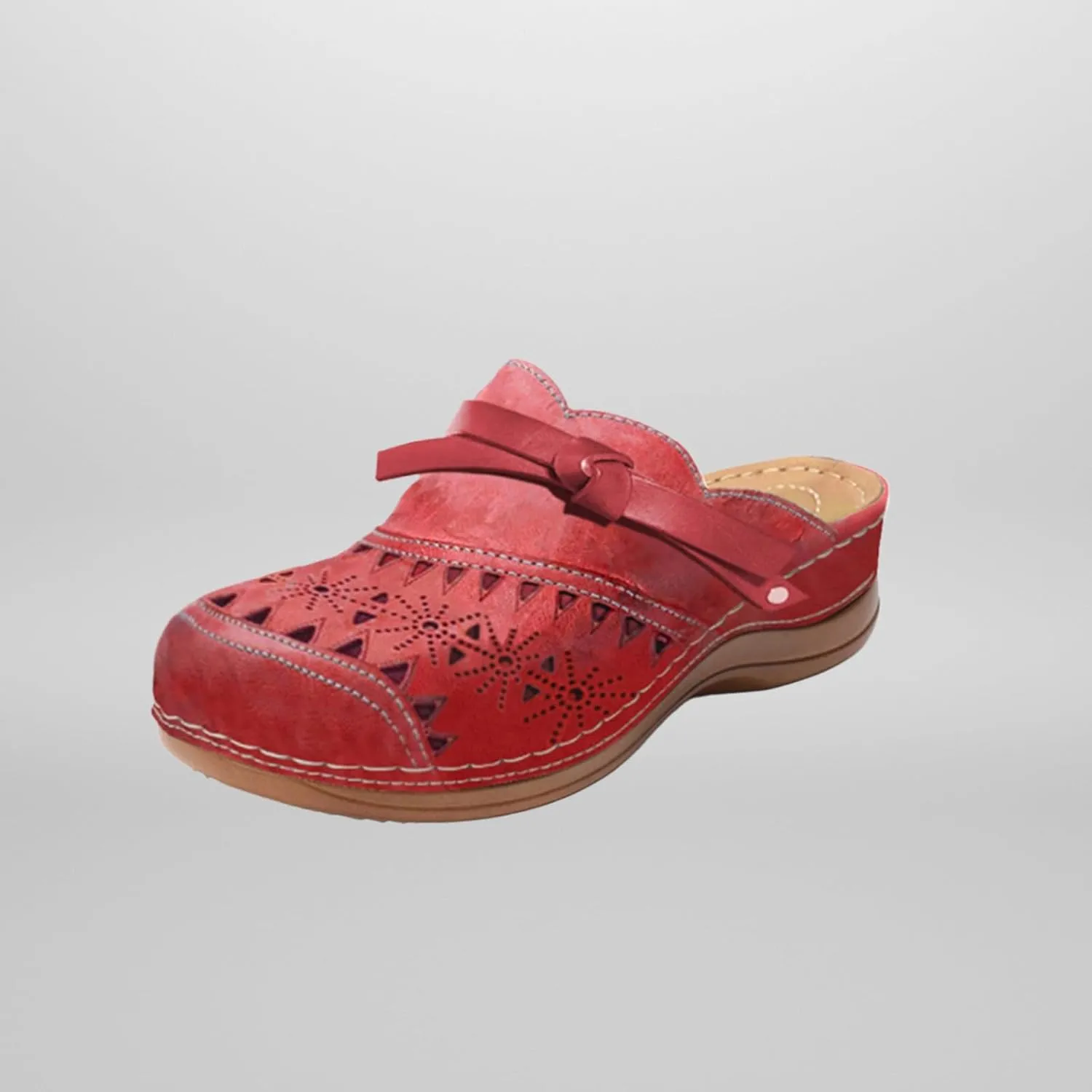 Clogs for Women Wide Width Wedge Sandals Hollow Out Closed Toe Slip On Slippers Arch Support Outdoor Beach Slippers