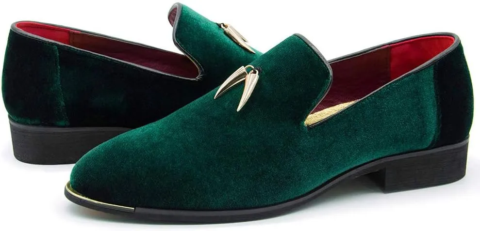 CMM Men's Metallic Penny Slippers Flats Velvet Loafers Slip-On Dress Plus Size Shoes Size 6-13