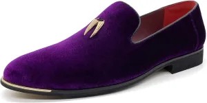 CMM Men's Metallic Penny Slippers Flats Velvet Loafers Slip-On Dress Plus Size Shoes Size 6-13
